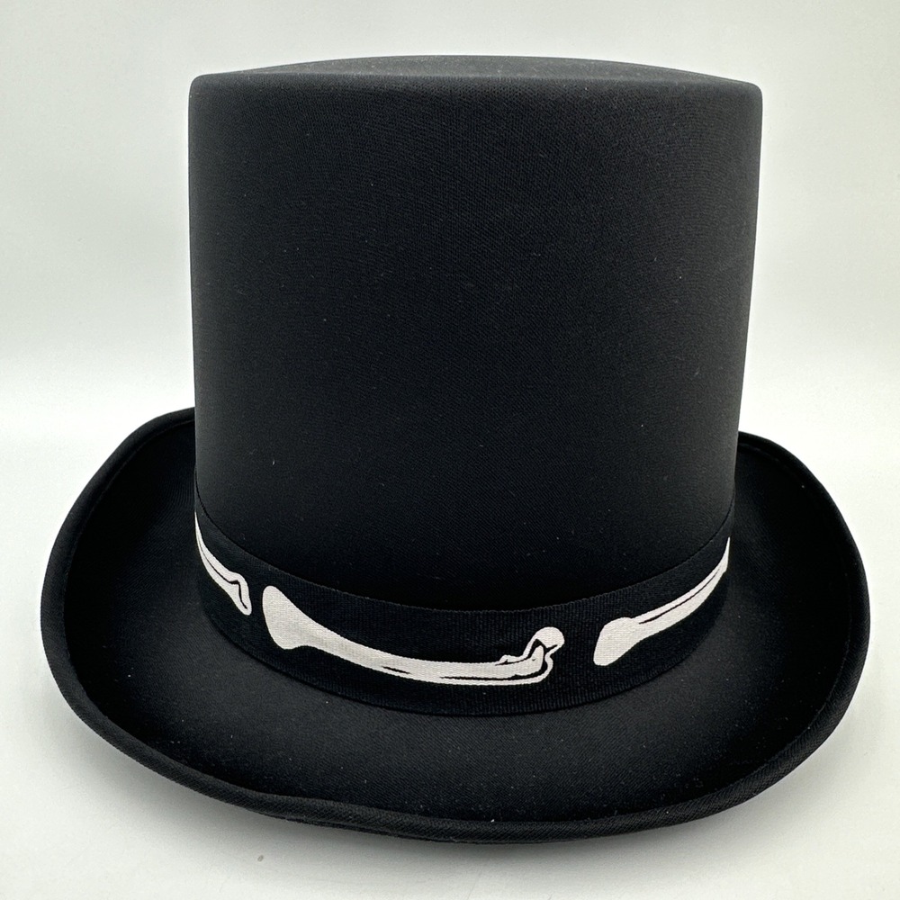 Spirit Halloween Skeleton Bone Top Hat Unisex Black Gothic Costume One Size